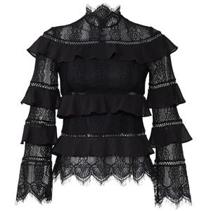 KEEPSAKE the Label Black Lace Long Sleeve Top